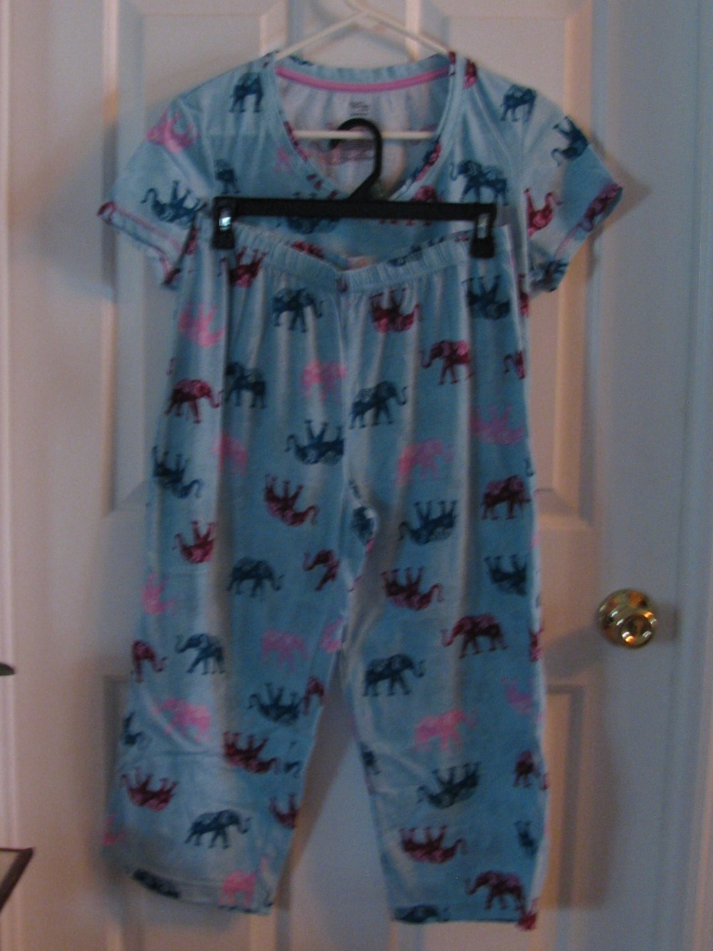 Feeling comfy and cute in these elephant-print pajamas!